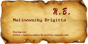 Malinovszky Brigitta névjegykártya